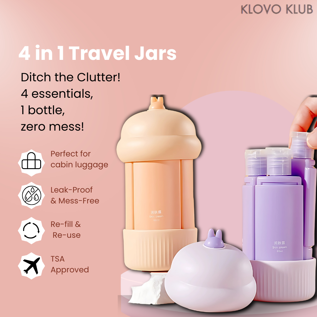 Klub Travel 4-in-1 Refillable Squeeze Set