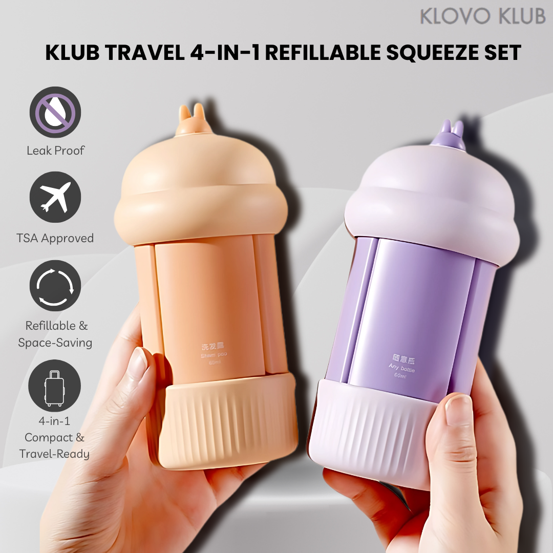 Klub Travel 4-in-1 Refillable Squeeze Set